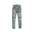 AMIRI STONE INDIGO & BLACK PATCH MX1 JEANS