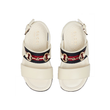 JUNIOR GUCCI WEB SANDLES IN CREAM