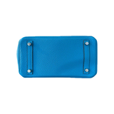 HERMES TOGO LEATHER BIRKIN 25 IN BLUE