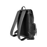 GUCCI JUMBO GG LOGO-EMBOSSED LEATHER BACKPACK IN BLACK
