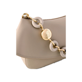 LOEWE OLA MEDIUM EMBELLISHED LEATHER SHOULDER BAG IN SAND