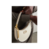 VALENTINO VLOGO MINI TEXTURED-LEATHER SHOULDER BAG IN BEIGE