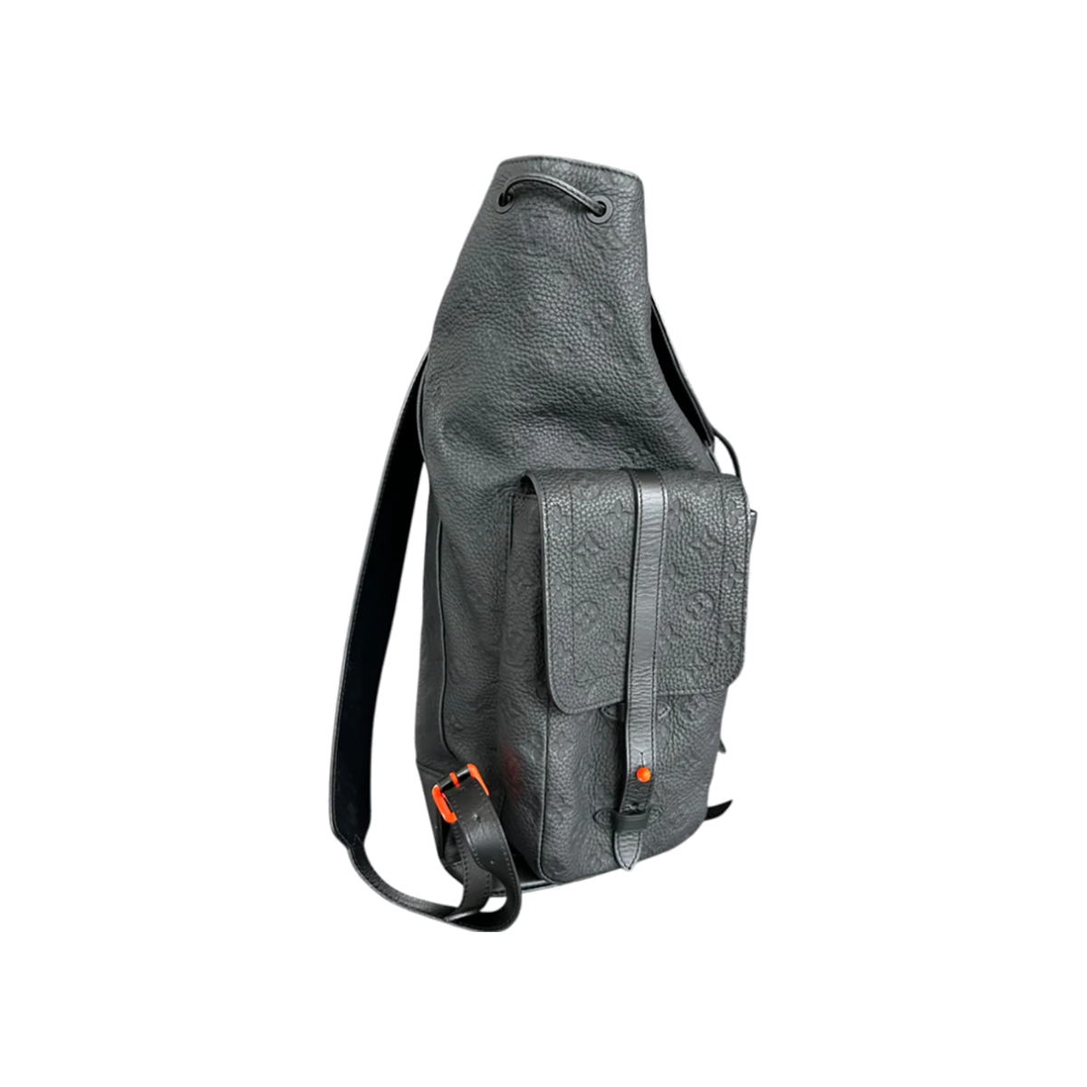 LOUIS VUITTON BLACK AND ORANGE TAURILLON MONOGRAM CHRISOPHER BACKPACK