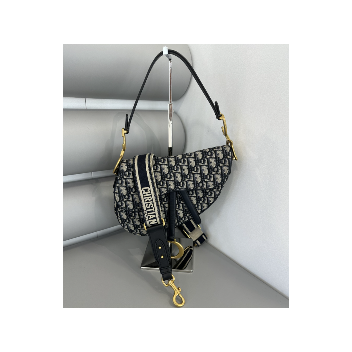 PRELOVED DIOR MONOGRAM SADDLE BAG IN BLACK