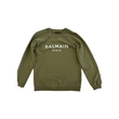 PRELOVED BALMAIN LOGO PRINTED SWEATSHIRT IN GREEN
