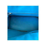 HERMES TOGO LEATHER BIRKIN 25 IN BLUE