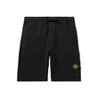 STONE ISLAND STRAIGHT LEG LOGO BADGE CARGO JERSEY SHORTS IN BLACK