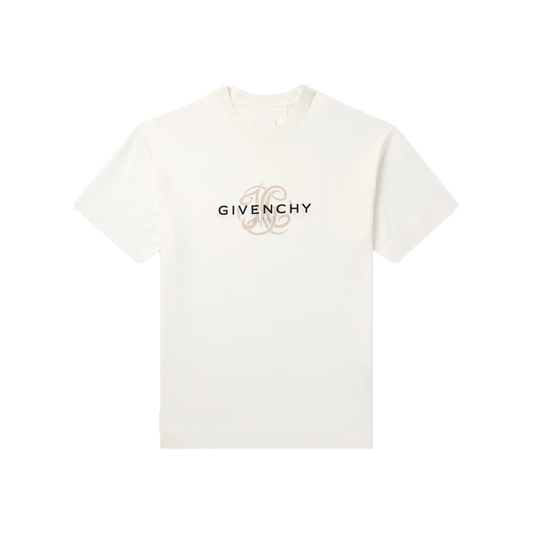 GIVENCHY LOGO-PRINT COTTON T-SHIRT IN WHITE