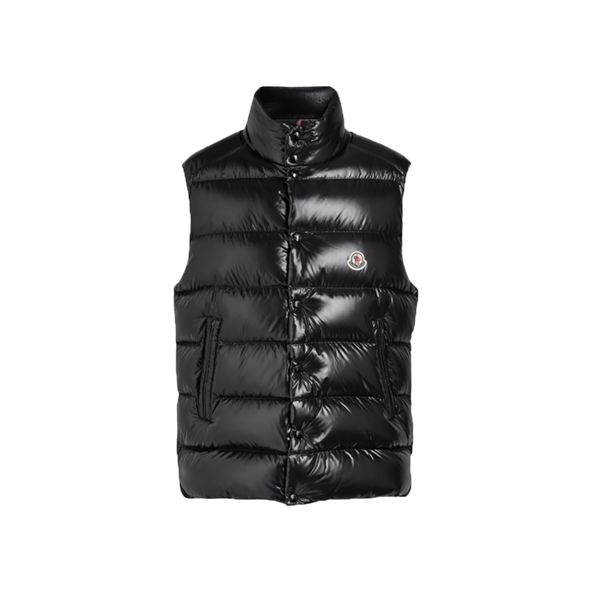MONCLER TIBB QUILTED GLOSSED-SHELL GILET IN BLACK