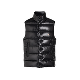 MONCLER TIBB QUILTED GLOSSED-SHELL GILET IN BLACK