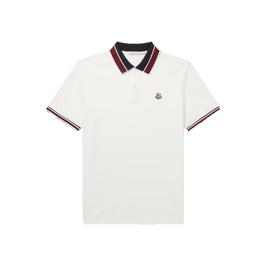 MONCLER LOGO-APPLIQUED POLO IN WHITE