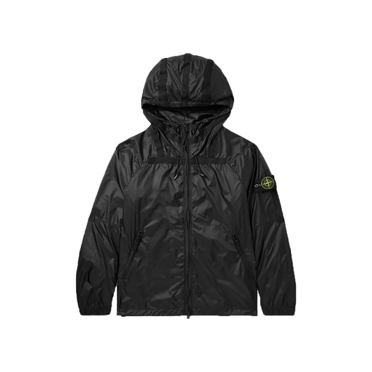 STONE ISLAND LOGO BADGE HT NYLON-RIPSTOP JACKET IN BLACK