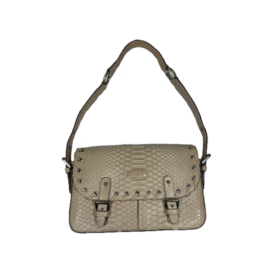 PRELOVED MULBERRY SNAKE PRINT BAG IN BEIGE