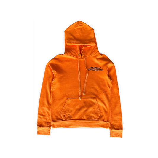 PRELOVED CHROME HEARTS OFF-WHITE SCROLL LOGO HOODIE IN ORANGE