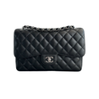 PRELOVED CHANEL BLACK CAVIAR QUILTED JUMBO FLAP BAG