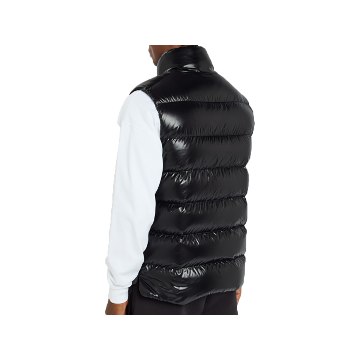 MONCLER TIBB QUILTED GLOSSED-SHELL GILET IN BLACK