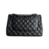 PRELOVED CHANEL BLACK CAVIAR QUILTED JUMBO FLAP BAG