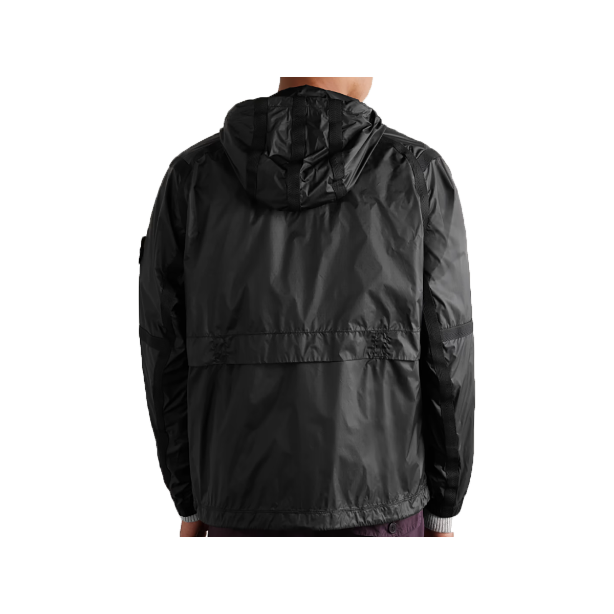 STONE ISLAND LOGO BADGE HT NYLON-RIPSTOP JACKET IN BLACK