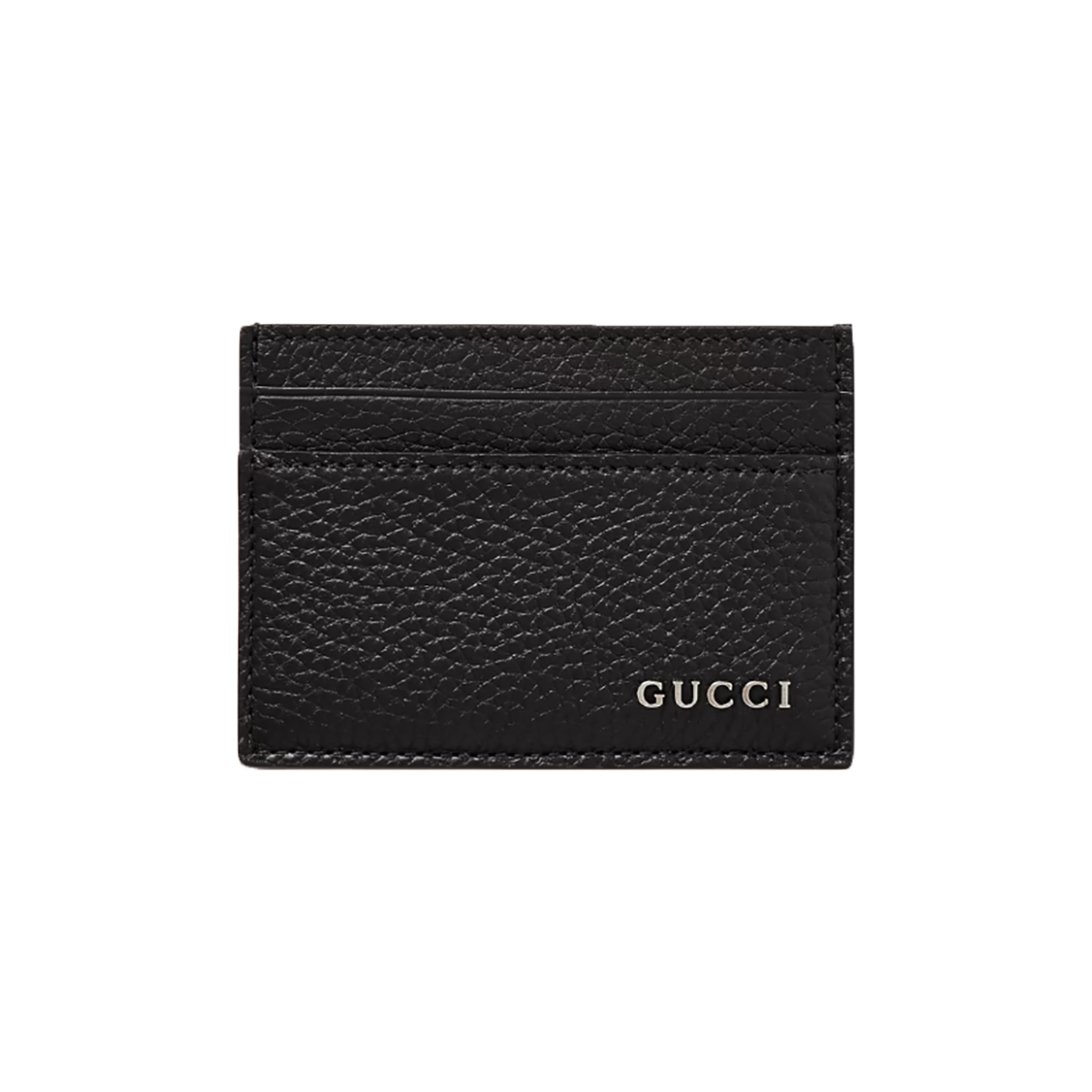 BLACK LOGO EMBELLISHED FULL-GRAIN CARDHOLDER IN BLACK