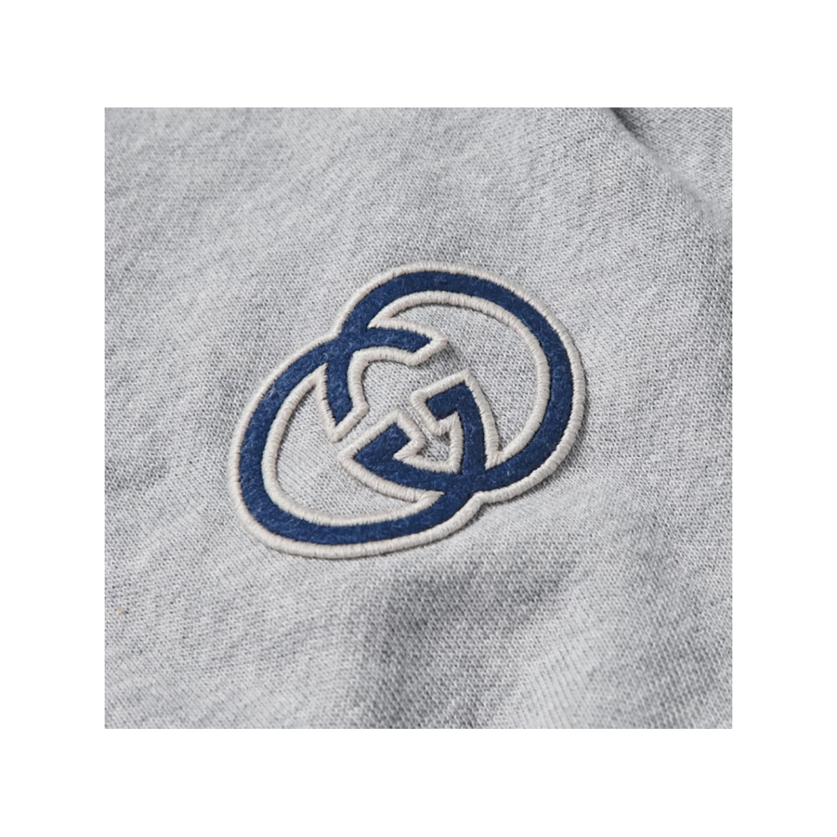 GUCCI LOGO-APPLIQUED STRETCH-COTTON HOODIE IN GRAY