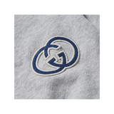 GUCCI LOGO-APPLIQUED STRETCH-COTTON HOODIE IN GRAY
