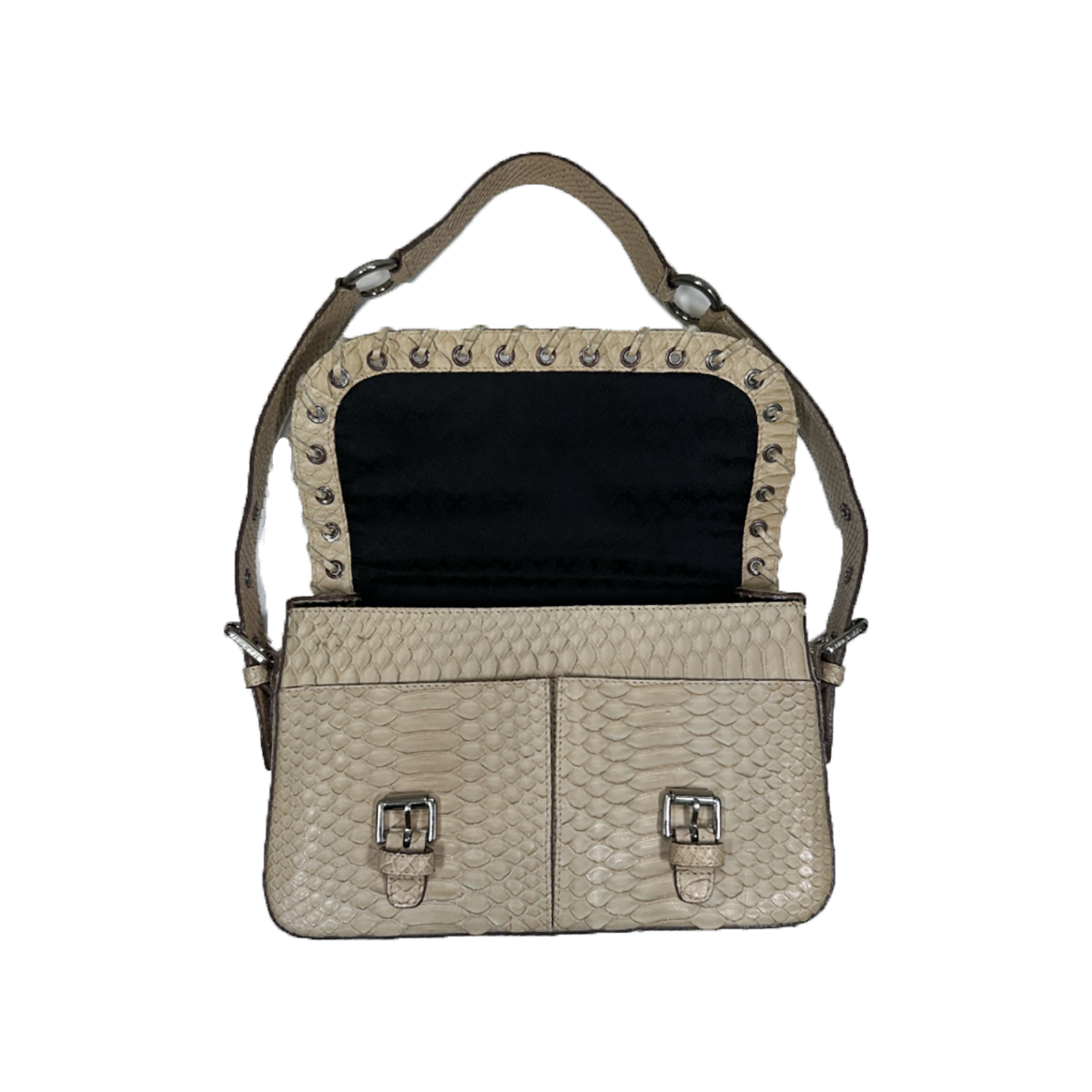 PRELOVED MULBERRY SNAKE PRINT BAG IN BEIGE