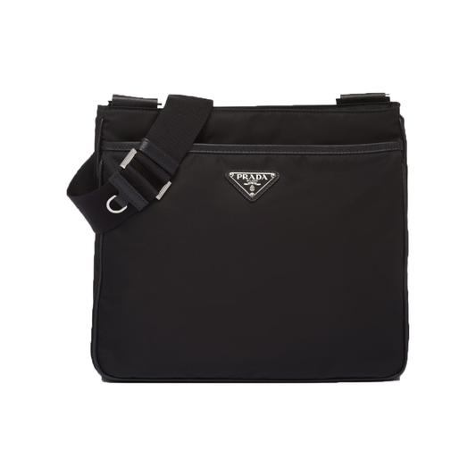 PRADA RE-NYLON AND SAFFIANO SHOULDER BAG IN BLACK