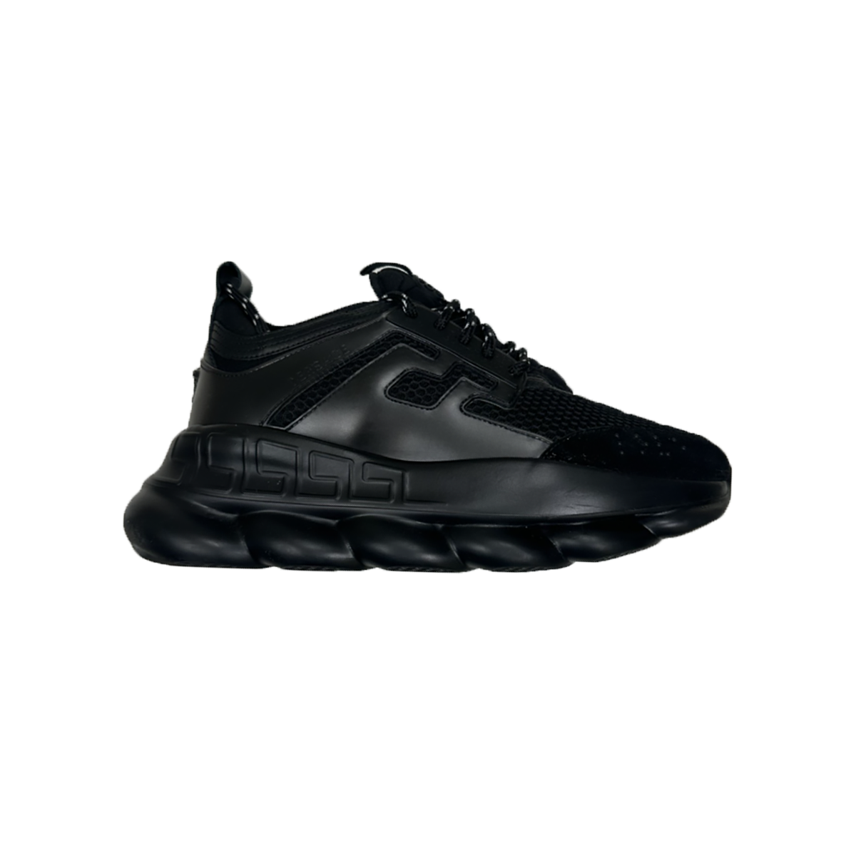 PRELOVED VERSACE CHAIN REACTION TRAINERS IN BLACK