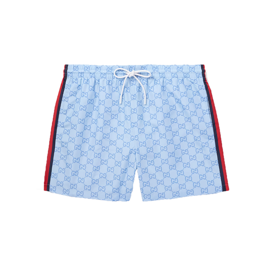 GUCCI SLIM-FIT MID-LENGTH SWIM SHORTS IN BLUE