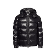 MONCLER MAYA LOGO PATCH SHELL DOWN JACKET IN BLACK