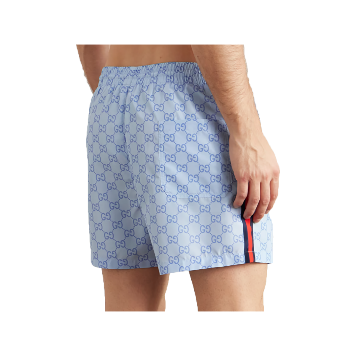 GUCCI SLIM-FIT MID-LENGTH SWIM SHORTS IN BLUE