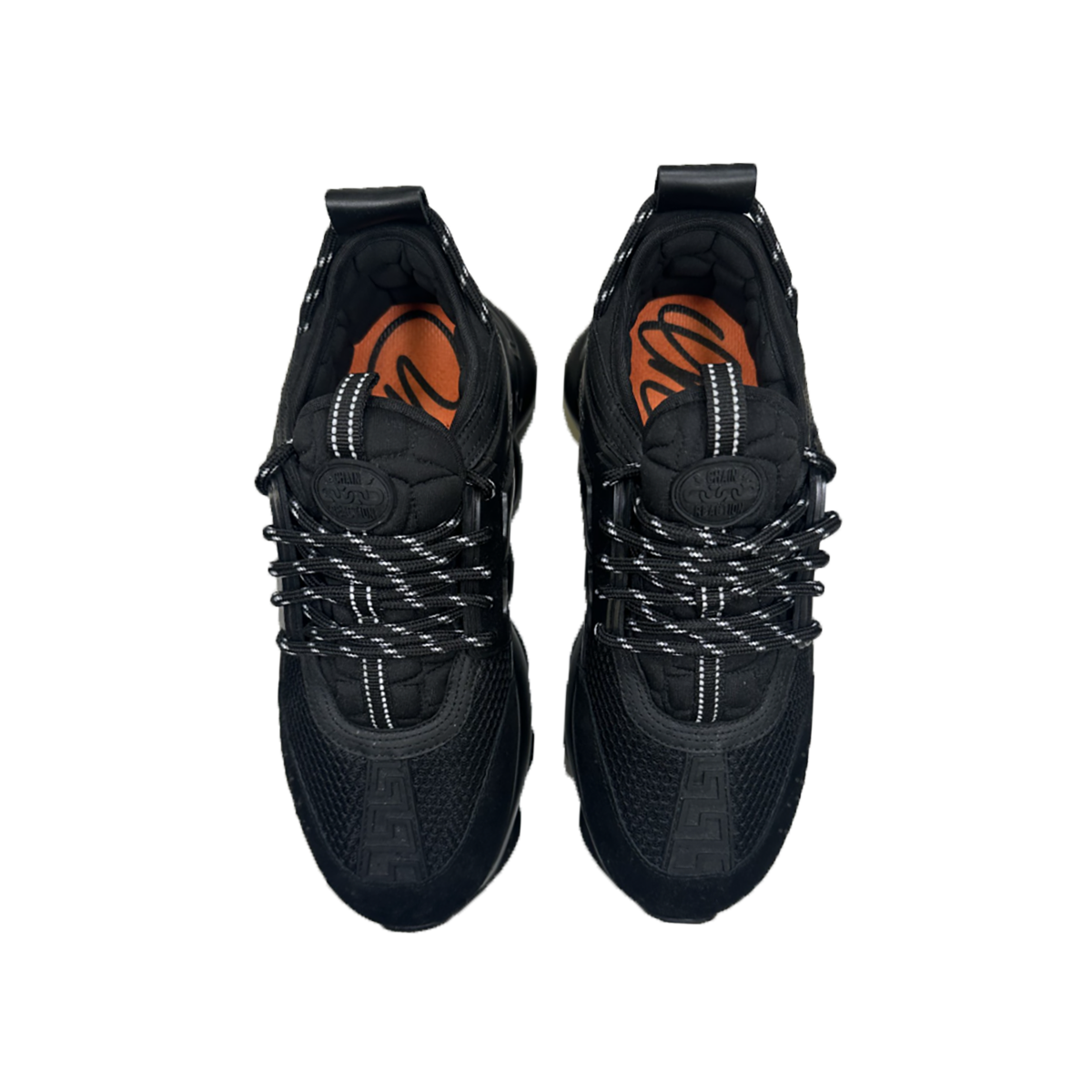 PRELOVED VERSACE CHAIN REACTION TRAINERS IN BLACK