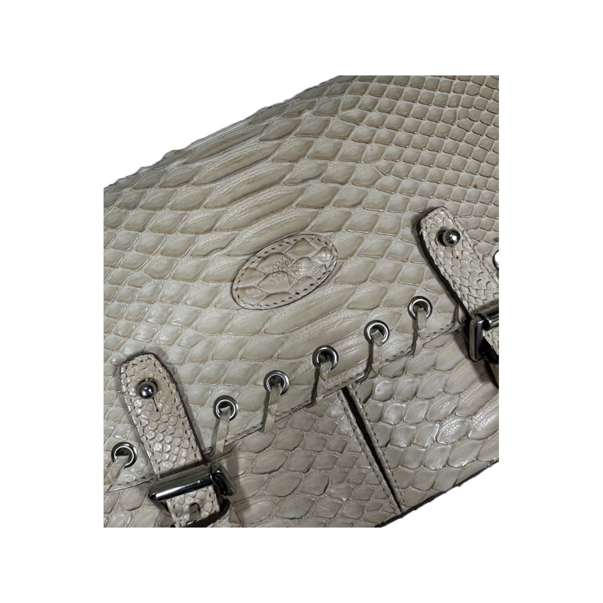PRELOVED MULBERRY SNAKE PRINT BAG IN BEIGE