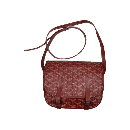 PRELOVED GOYARD BELVEDERE PM MESSENGER BAG IN RED