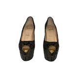 PRLOVED CHRISTIAN LOUBOUTIN PATENT ARABESQUE MOTIF 160 HIGHNESS HEELS