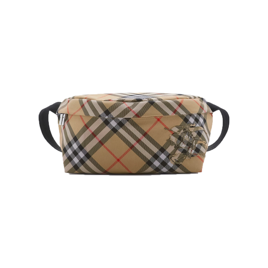 BURBERRY ICONIC CHECK BELT BAG IN SAND