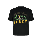 RHUDE PALMERA LOGO PRINT T-SHIRT IN BLACK