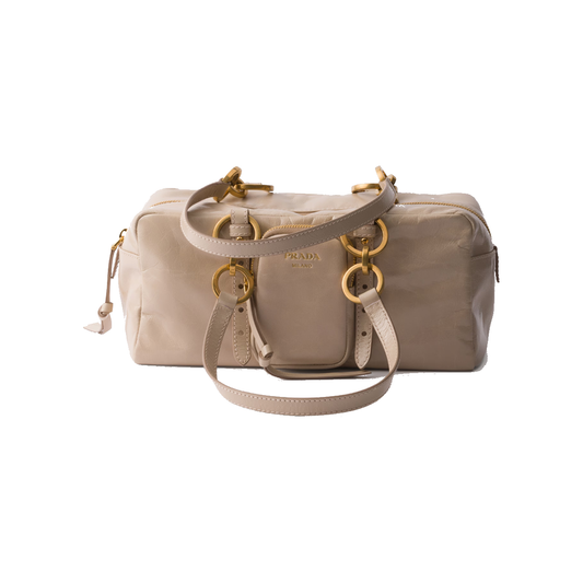 PRADA POWDER PINK DANGLE MEDIUM TOP HANDLE BAG