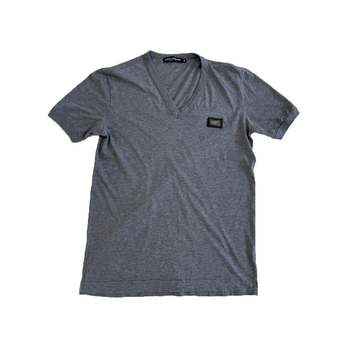 PRELOVED DOLCE & GABBANA V-NECK T-SHIRT IN GRAY