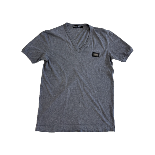 PRELOVED DOLCE & GABBANA V-NECK T-SHIRT IN GRAY