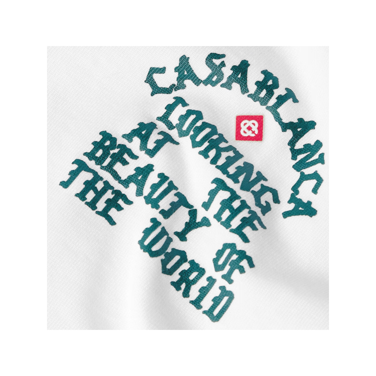 CASA BLANCA LOGO PRINT COTTON JERSEY T-SHIRT IN WHITE