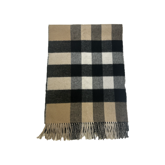 PRELOVED BURBERRY REVERSIBLE SCARF IN BEIGE/GRAY