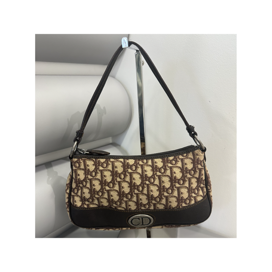PRELOVED DIOR JACQUARD POCHETTE BAG IN MONOGRAM