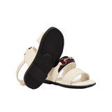 JUNIOR GUCCI WEB SANDLES IN CREAM