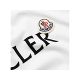MONCLER SLIM-FIT LOGO-FLOCKED COTTON T-SHIRT IN WHITE