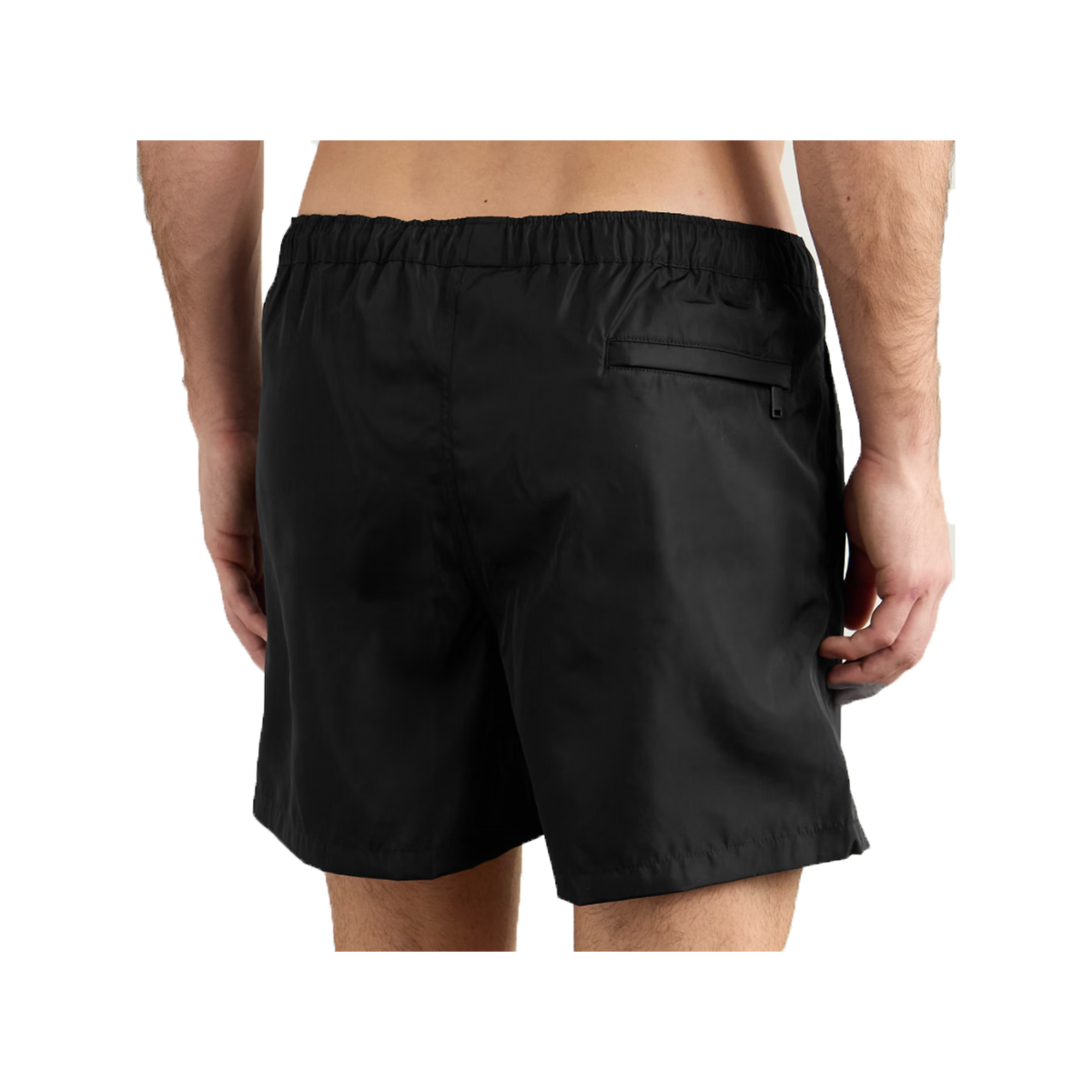VALENTINO STRAIGHT LEG MID-LENGTH LOGO SHORTS IN BLACK