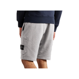 STONE ISLAND STRAIGHT LEG LOGO BADGE CARGO JERSEY SHORTS IN GRAY