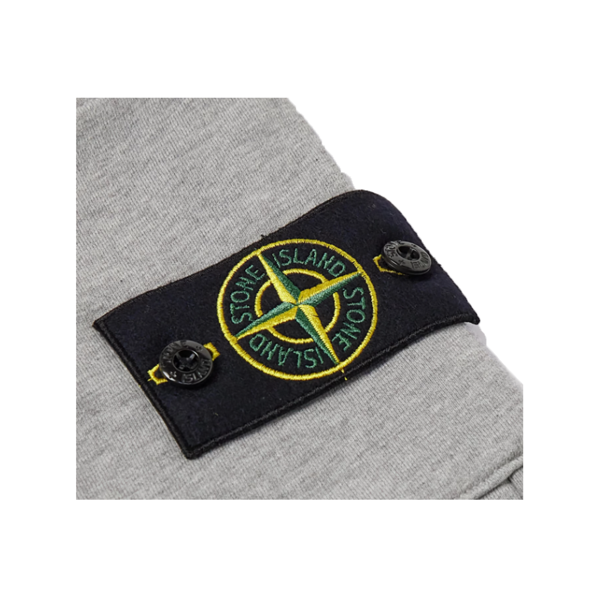 STONE ISLAND STRAIGHT LEG LOGO BADGE CARGO JERSEY SHORTS IN GRAY