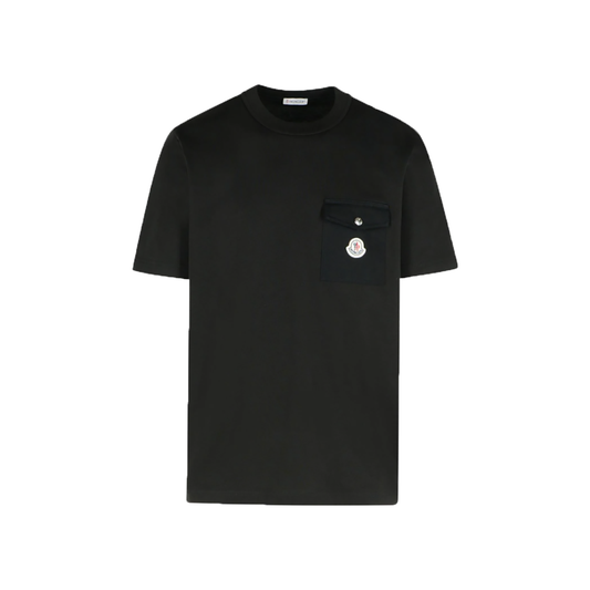 MONCLER POCKET DETAILED CREW NECK T-SHIRT IN BLACK