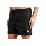VALENTINO STRAIGHT LEG MID-LENGTH LOGO SHORTS IN BLACK